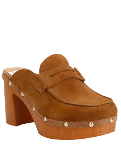 “RILEY” Suede Platform Clogs