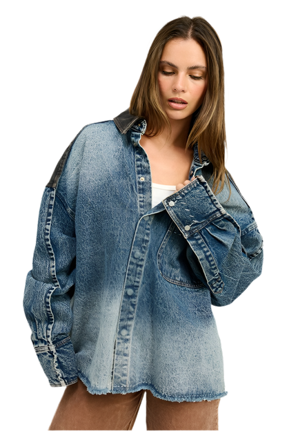 “JAX” OVERSIZED DENIM JACKET WITH BUTTONS