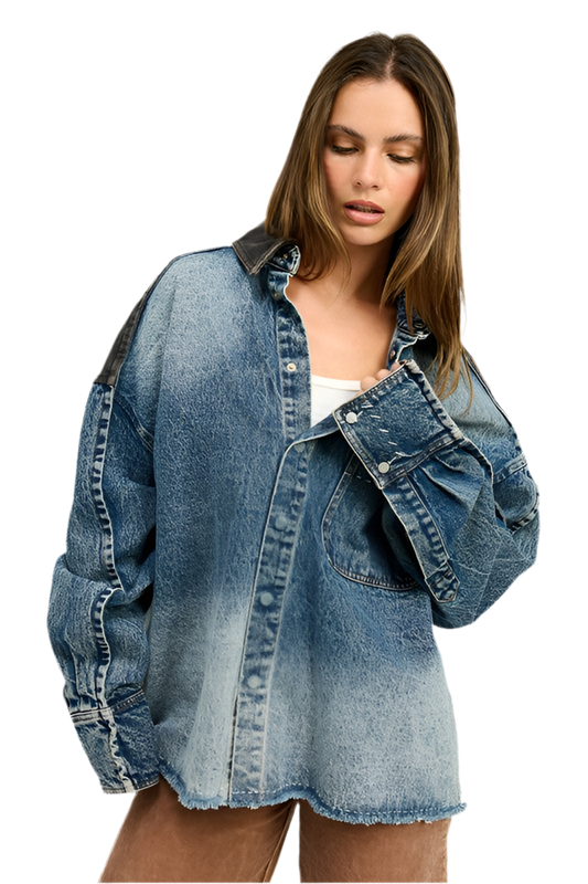 “JAX” OVERSIZED DENIM JACKET WITH BUTTONS