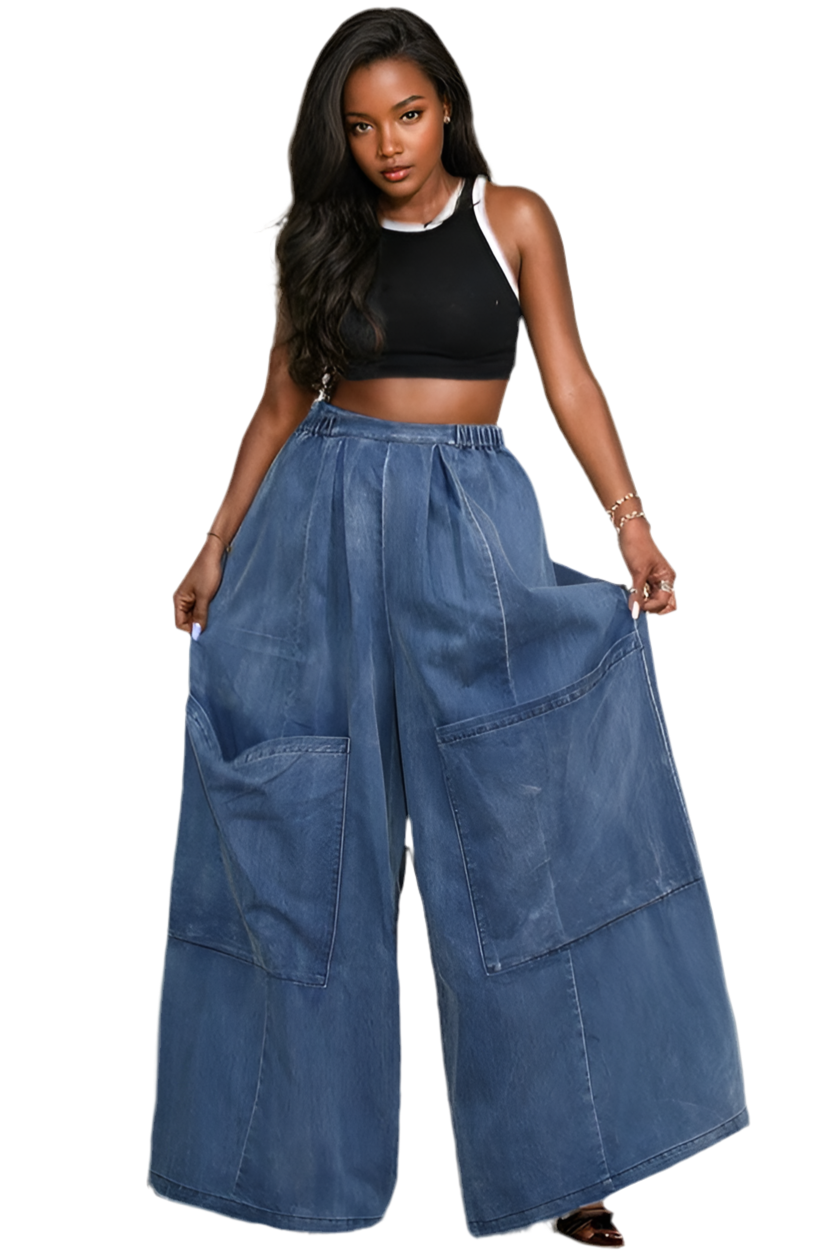 “JASMINE” Wide Denim Pants