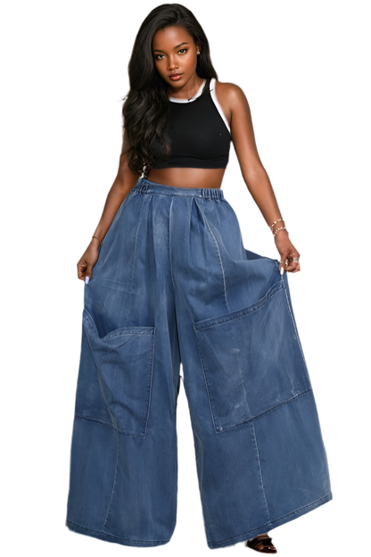 “JASMINE” Wide Denim Pants