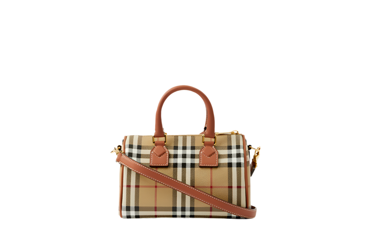 BURBERRY CHECK MINI BOWLING BAG