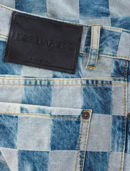 DSQUARED2 DAMIER WASH SAN DIEGO JEAN