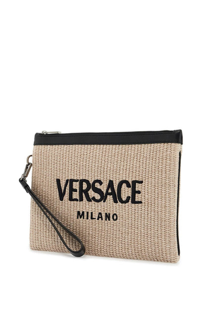 Versace Versace raffia pouch for