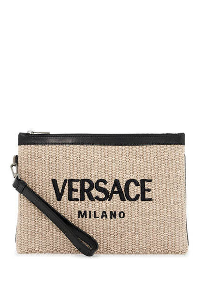 Versace Versace raffia pouch for