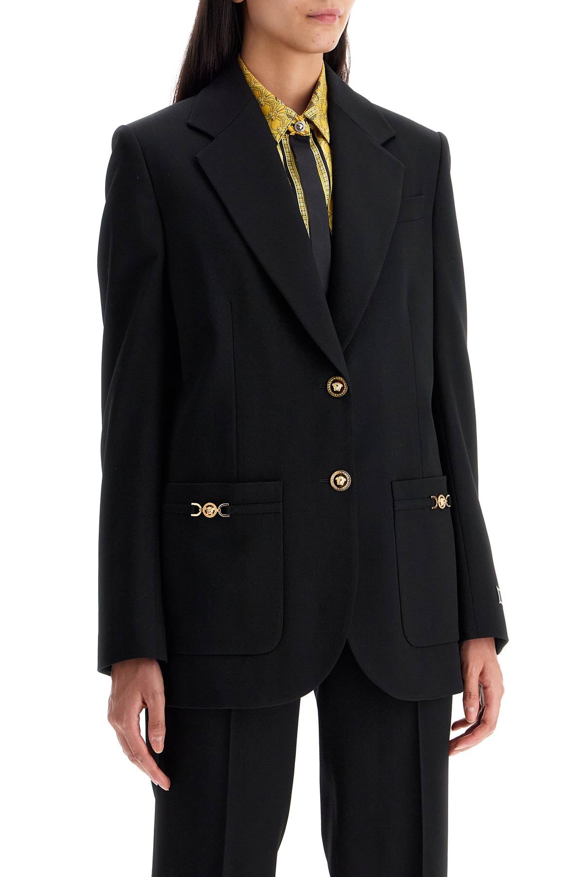 Versace Versace single-breasted wool stretch blazer