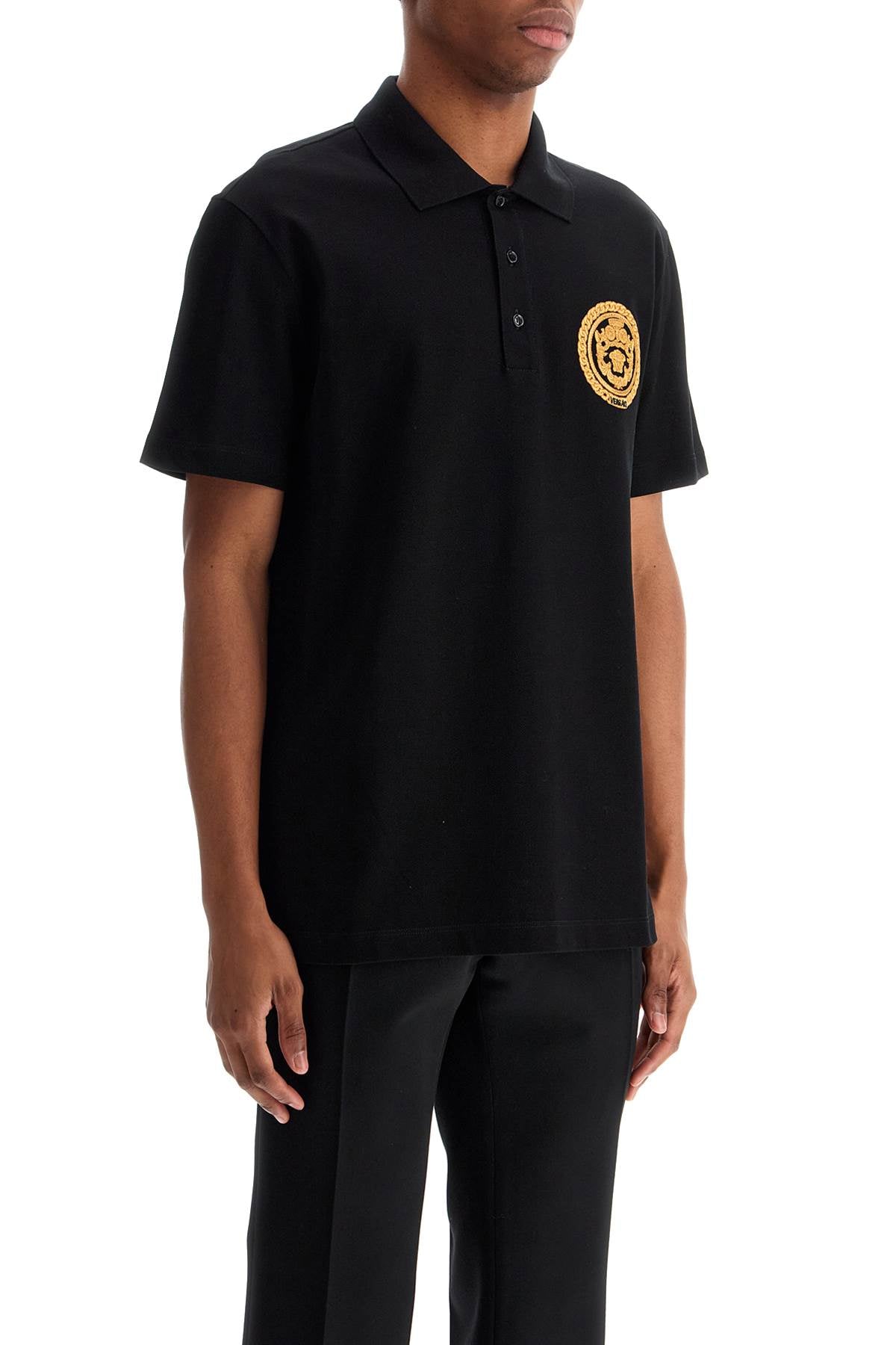 Versace Versace chain crest polo shirt