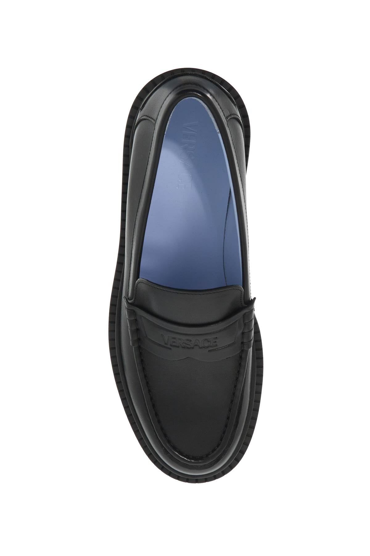 Versace Versace smooth leather adriano loafers in