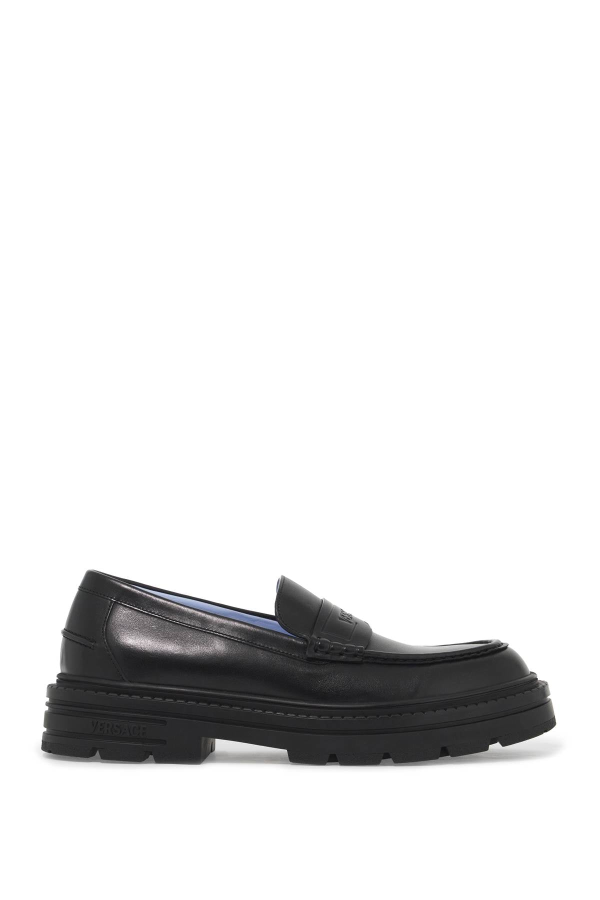 Versace Versace smooth leather adriano loafers in