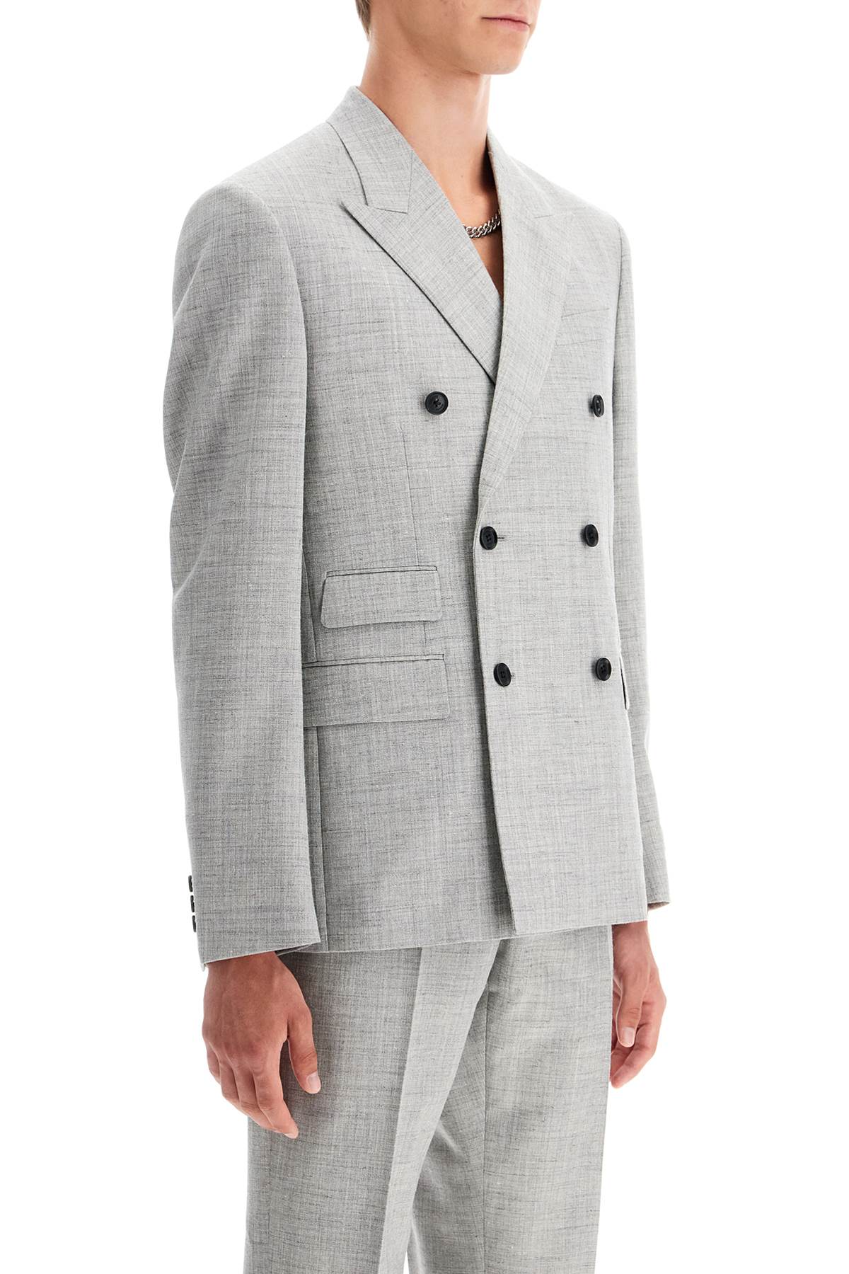 Versace Versace double-breasted wool blend blazer