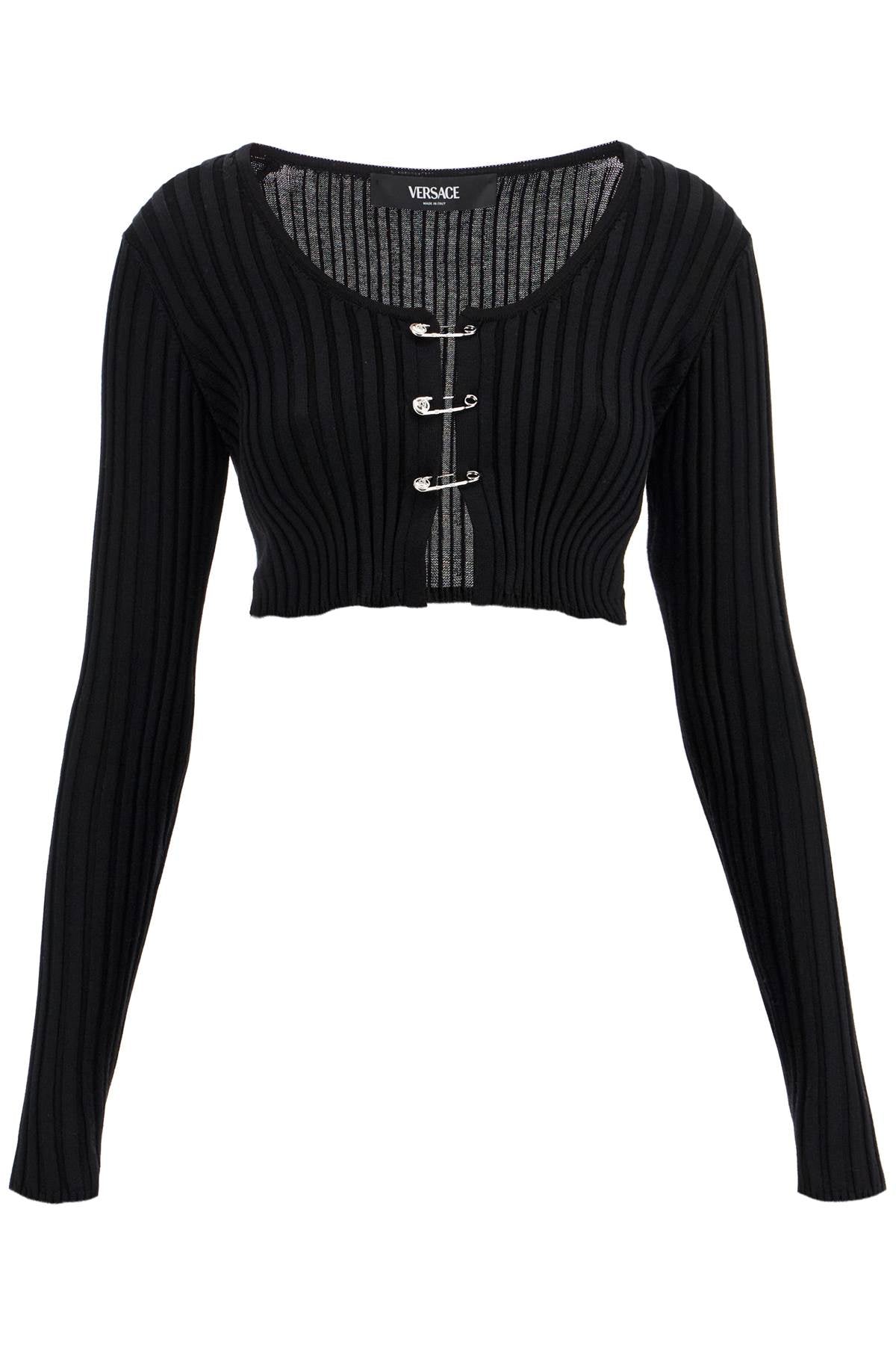 Versace Versace 'cropped safety pin cardigan