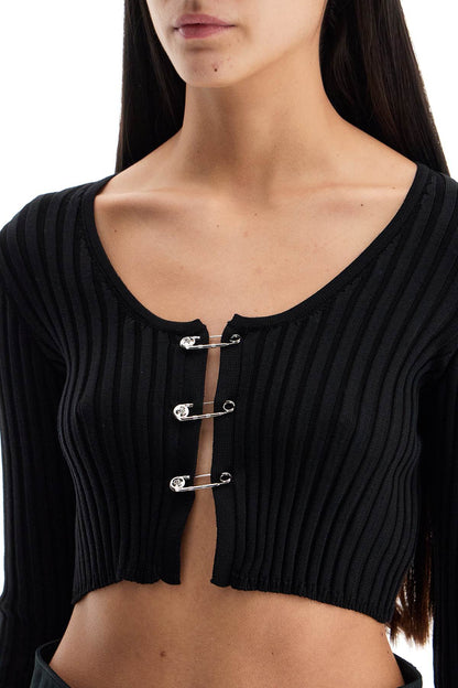 Versace Versace 'cropped safety pin cardigan