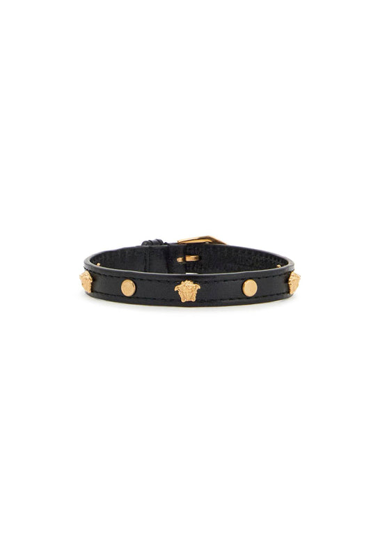 Versace Versace medusa leather bracelet