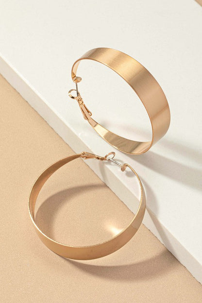 “CHANEL” Wide Hoop Earrings