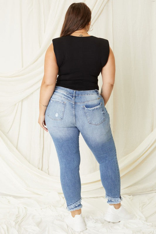 CURVY MID RISE ANKLE SKINNY JEANS