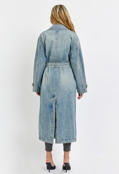 “BAILEY” OVERSIZED DENIM TRENCH EST. SHIP | 10/15