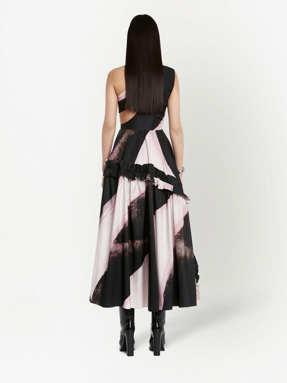 Alexander Mcqueen one-shoulder printed midi dress