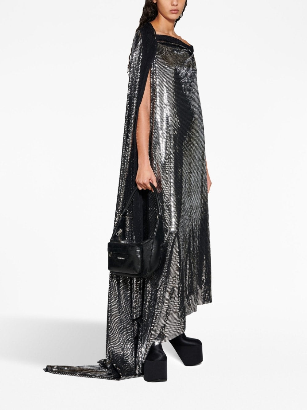 Balenciaga Metallic Effect Midi Dress