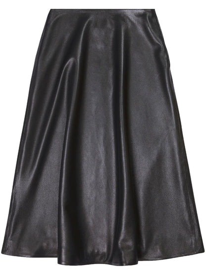 Balenciaga leather midi skirt