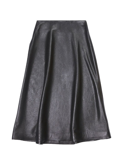 Balenciaga leather midi skirt