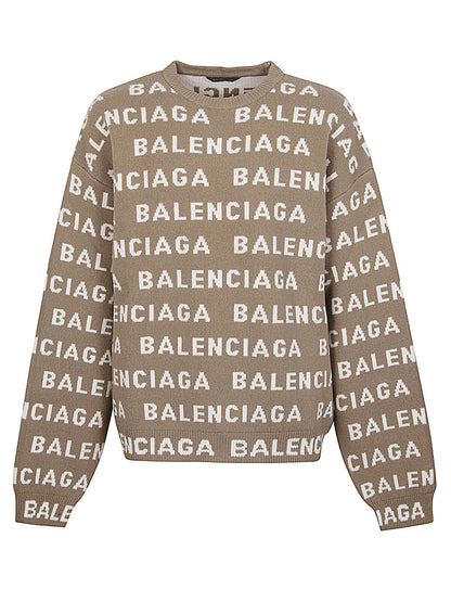 Balenciaga Intarsia Logo Sweater