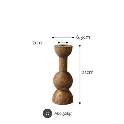 Log Mori Series Candlestick Old Soft wood