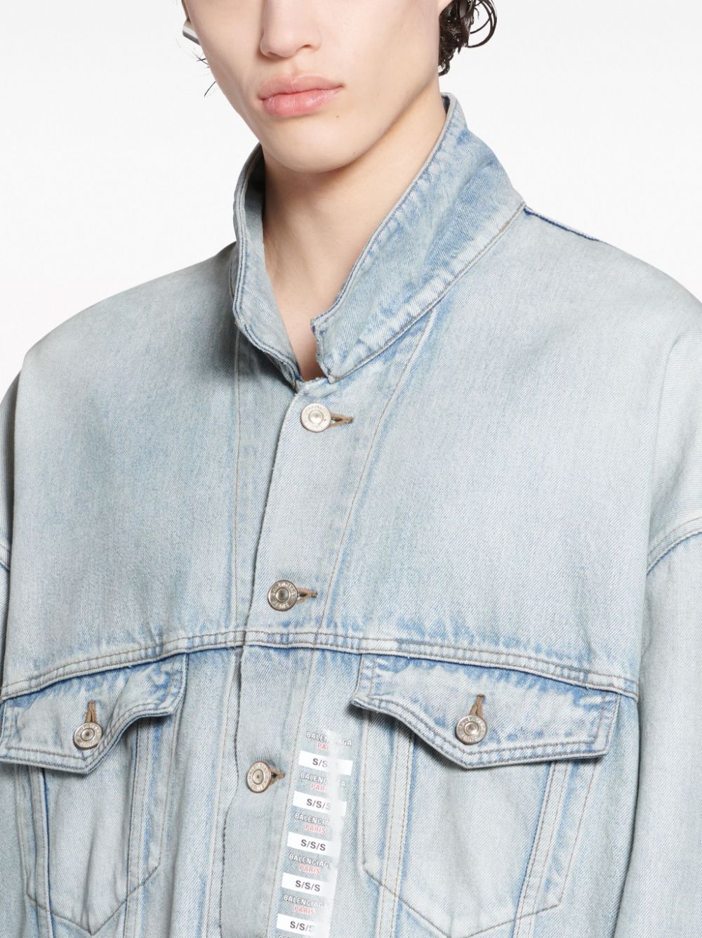 Balenciaga Denim jacket with flap pockets and drop shoulder