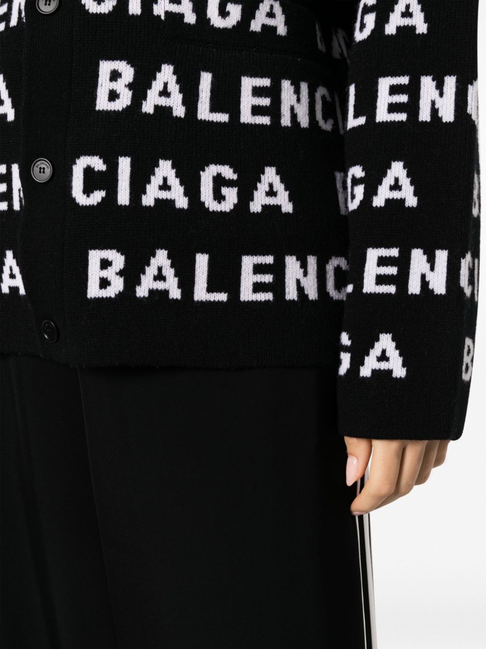 Balenciaga intarsia knit logo cardigan