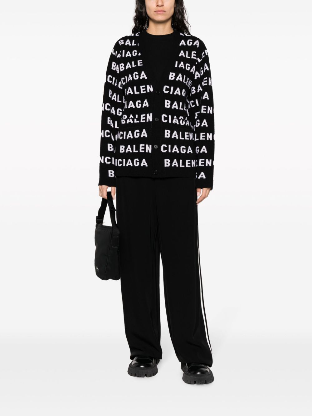 Balenciaga intarsia knit logo cardigan