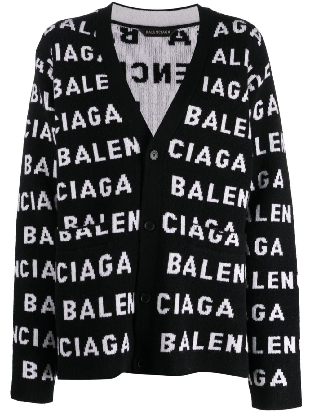 Balenciaga intarsia knit logo cardigan