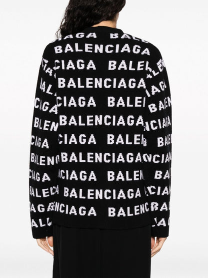 Balenciaga intarsia knit logo cardigan