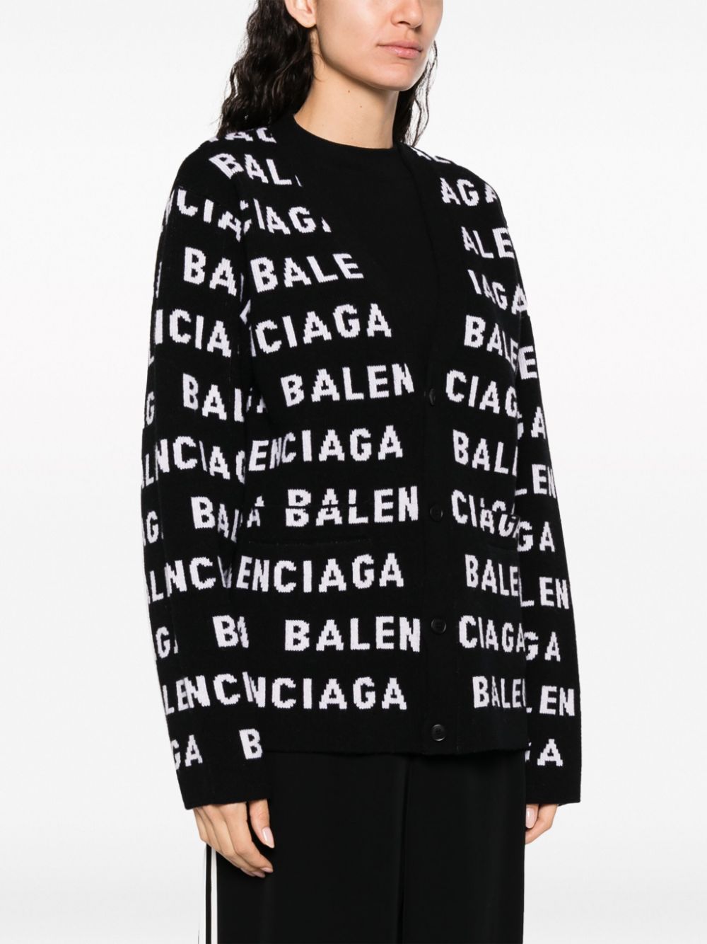 Balenciaga intarsia knit logo cardigan