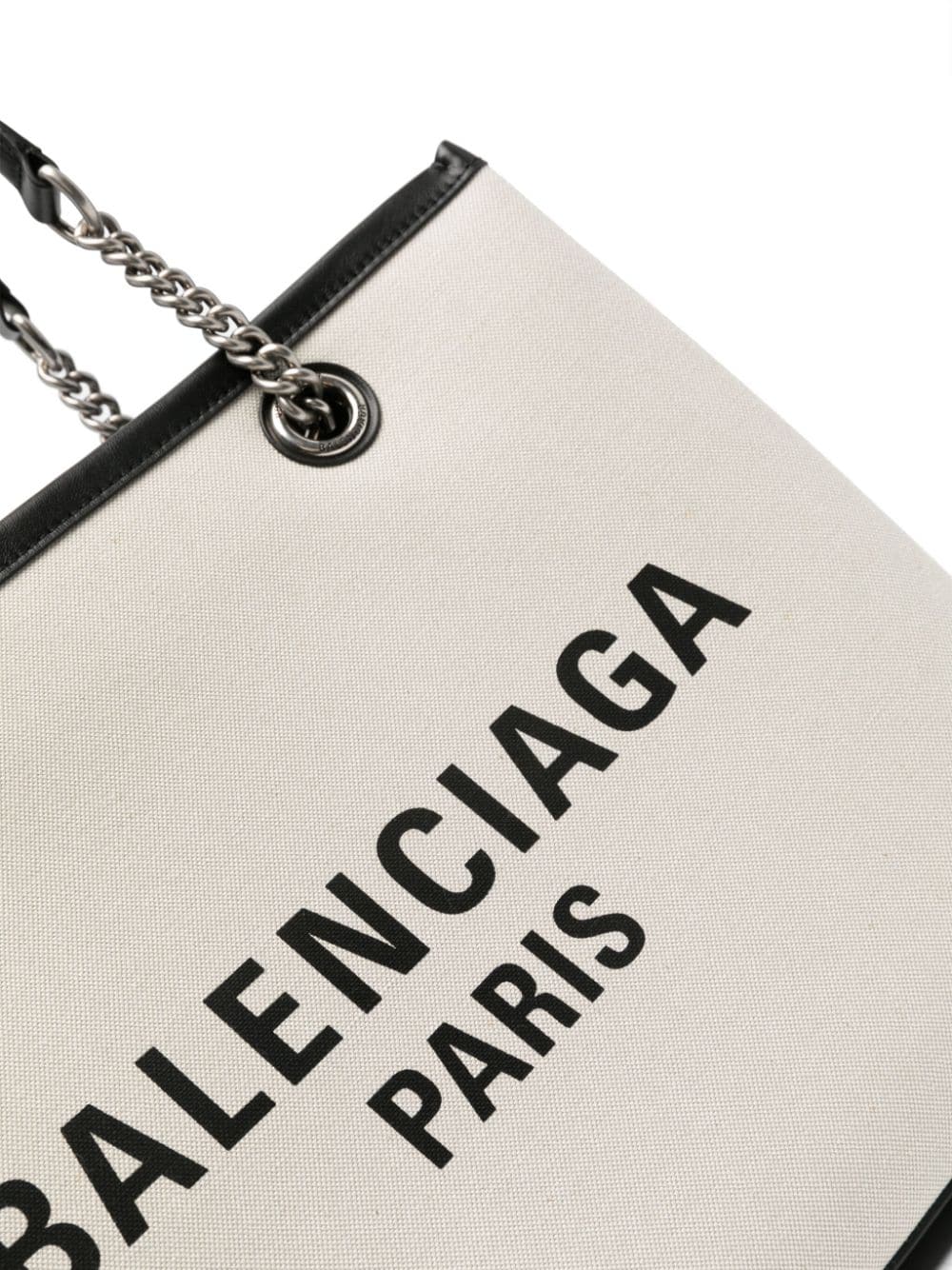 Balenciaga Logo Print Canvas Tote Bag