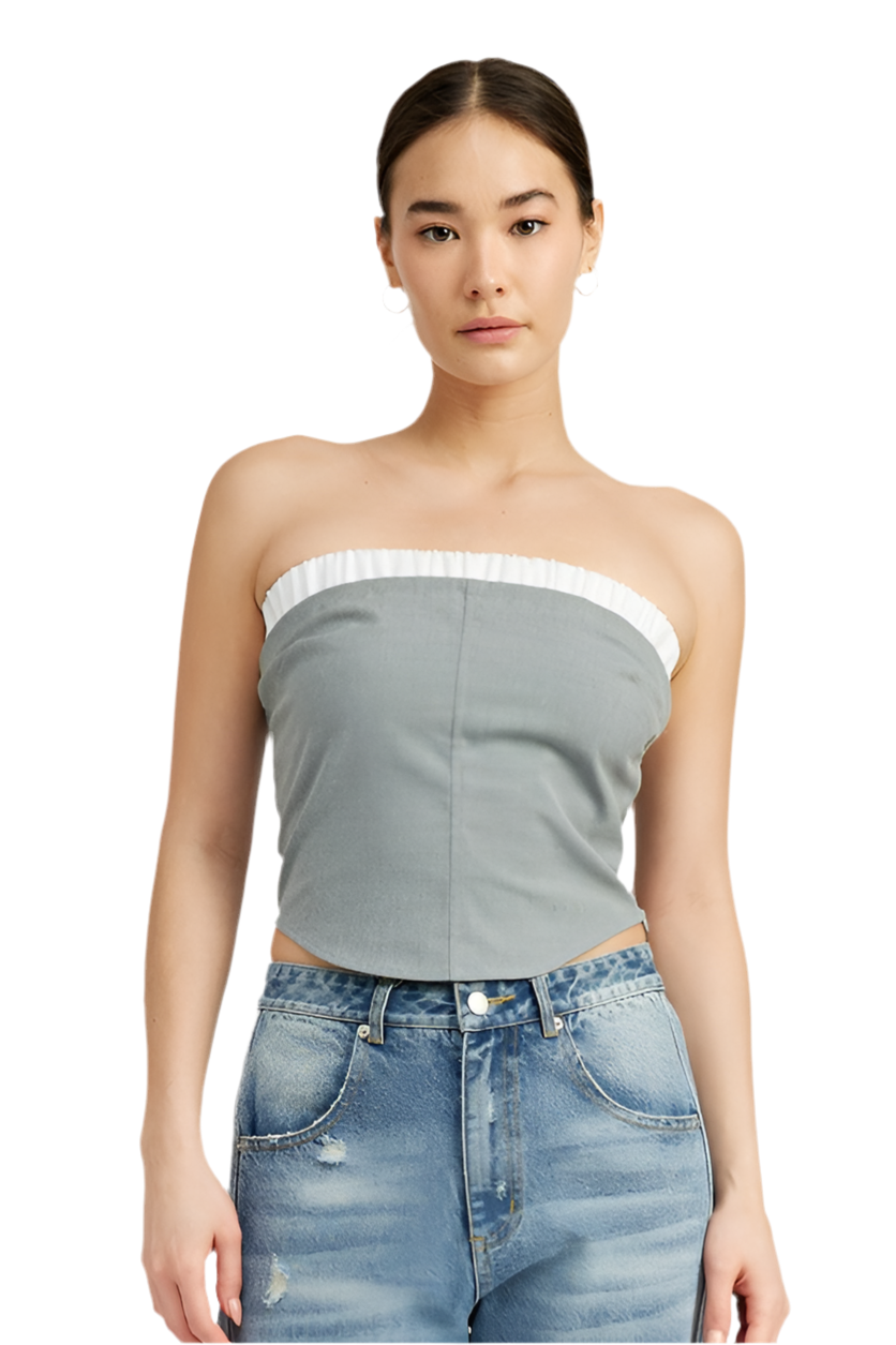 “LULU” CONTRASTED TUBE TOP