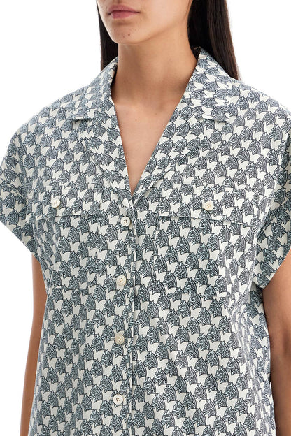 Tory Burch printed poplin camp shirt