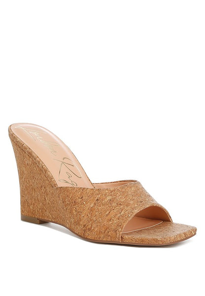 “SHILO” Cork Wedge Sandals