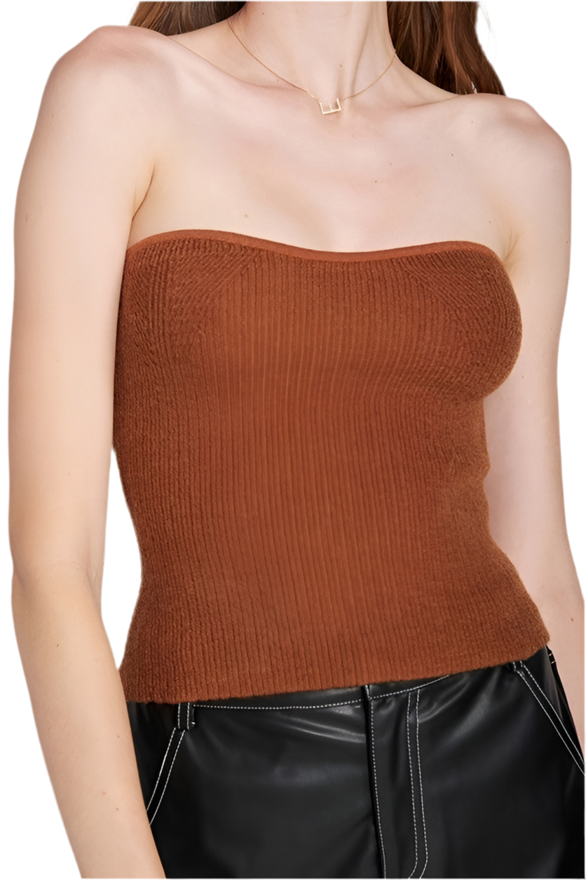 “CAMILLA” FUZZY SWATER TUBE TOP