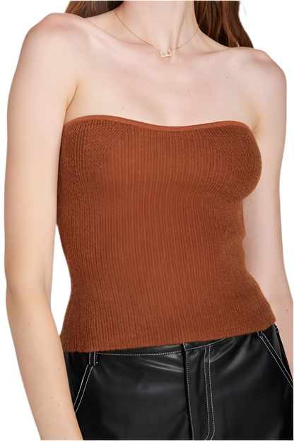 “CAMILLA” FUZZY SWATER TUBE TOP