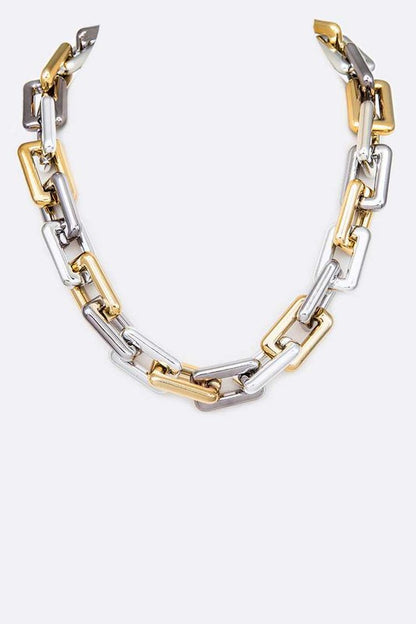 SANDRA Mix Tone Resin Chain Iconic Necklace