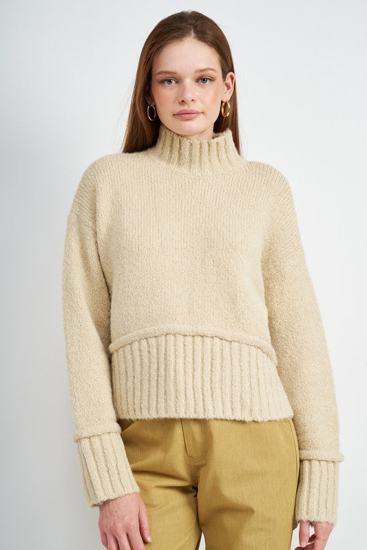 “SIENNA” TURTLE NECK BODY SWEATER