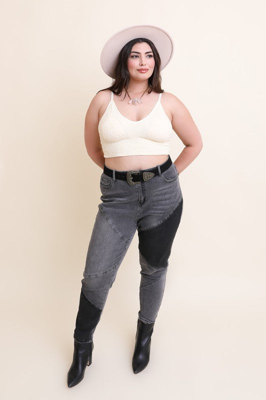 Seamless Padded Textured Brami Plus Size