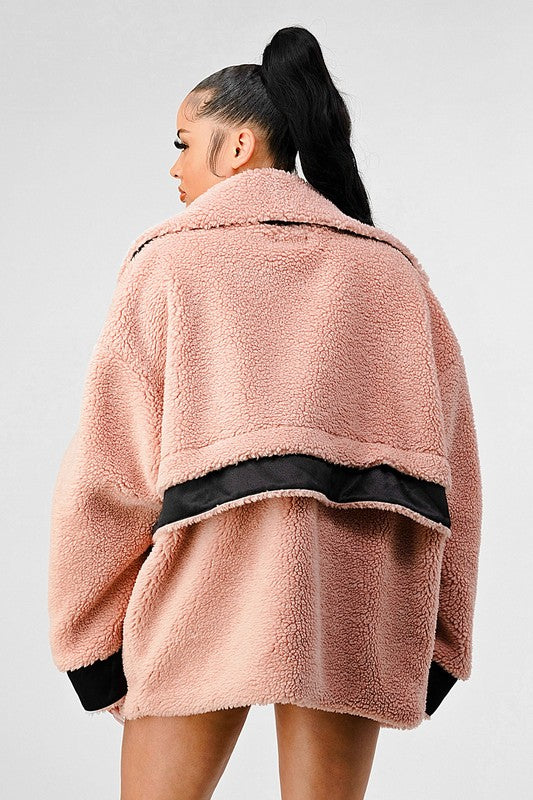 “JAZZ” OVERSIZED SHERPA WITH CONTRAST JACKET