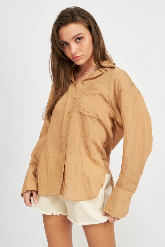 BUTTON DOWN WRINKLED SHIRT