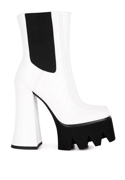 “ELIZABETH” Platform Heel Chelsea Boots