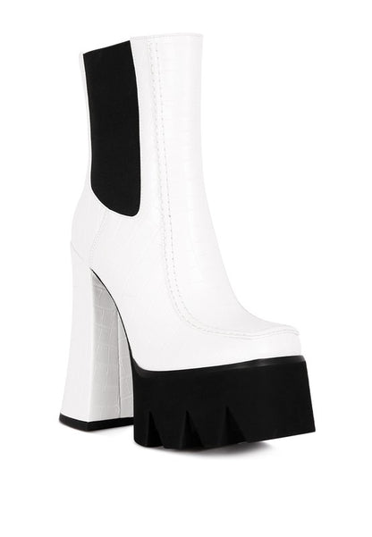 “ELIZABETH” Platform Heel Chelsea Boots