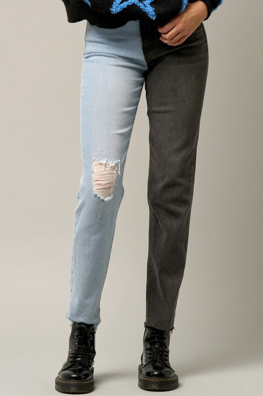 TWO TONED GIRLFRIEND JEANS