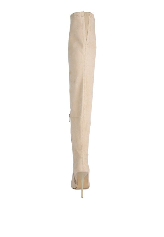 “ARYA” Stretch Suede Stiletto Long Boots