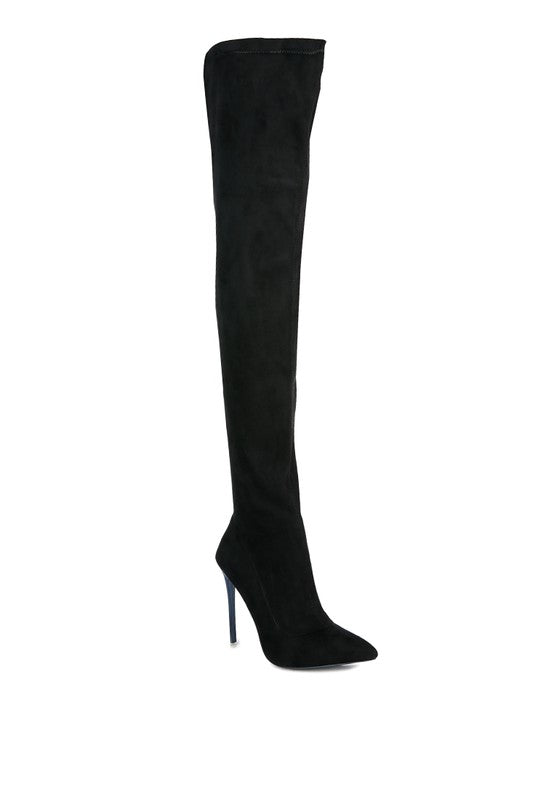 “ARYA” Stretch Suede Stiletto Long Boots