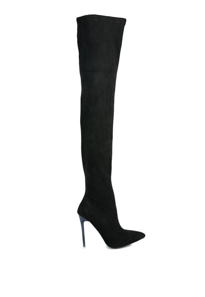 “ARYA” Stretch Suede Stiletto Long Boots