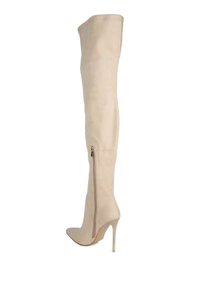 “ARYA” Stretch Suede Stiletto Long Boots